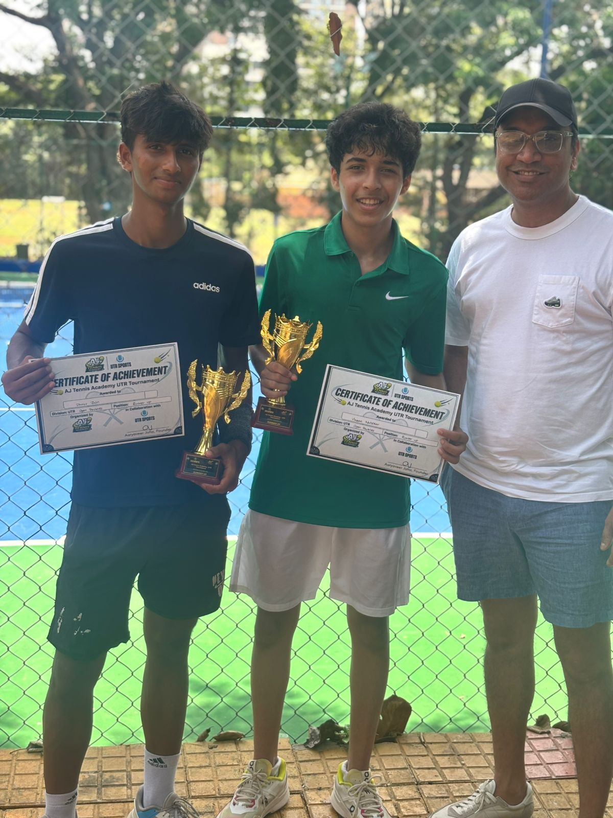 UTR Open Doubles runners-up with Founder Aaryaveer Jatia